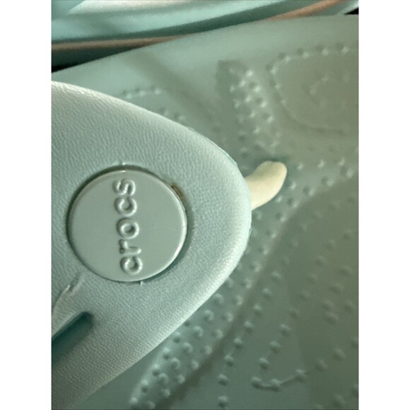 Crocs Iconic Comfort Flip Flops Sandals Womens Size 10 Turquoise Teal Aqua - Picture 3 of 5